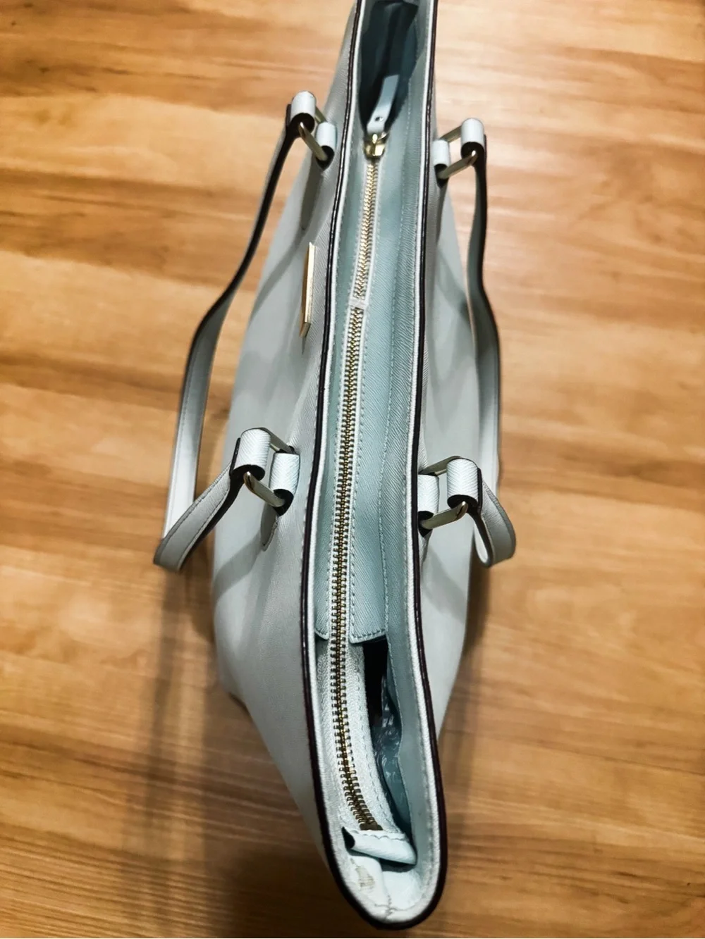 Kate Spade New York Light Blue Saffiano Leather Tote Bag